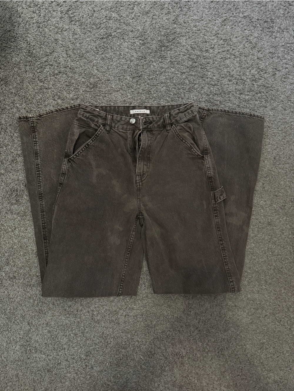PacSun Wide-Leg Washed Black Flare Jeans